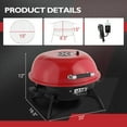 thumbnail image 7 of Zimtown BBQ Grill Electric Grill Outdoor Patio Grill and Smoker Adjustable Heat,Portable Barbeque,Red, 7 of 7