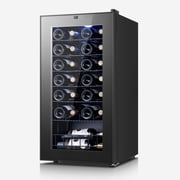 Yeego 3.1 cu.ft Wine Fridge, 38-65°F Wine Cooler Refrigerator, Under Counter, Freestanding Wine Cooler with Glass Door, Touch Temperature Control and LED, Suitable for Red Wine, White Wine and Champa