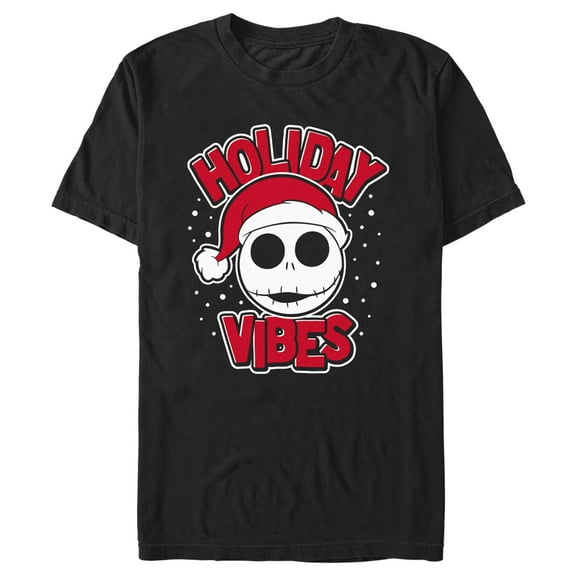 Men's The Nightmare Before Christmas Holiday Vibes Jack Skellington Graphic Tee Black Medium