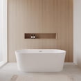 thumbnail image 2 of Carissa 67 Inch Freestanding Bathtub in White with Polished Chrome Drain and Overflow Trim, 2 of 8
