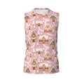 thumbnail image 6 of Lsque Gingerbread Houses Pink Wonderland Print Men's Cotton Blend Sleeveless Muscle Shirts (S-3XL)- Moisture Wicking, Odor Protection, UPF 30+,3X-Large, 6 of 8