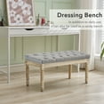 thumbnail image 7 of Farmhouse Fabric Entryway Bench, Light Gray, 7 of 7
