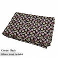 thumbnail image 5 of Sugar Skull Floor Pillow Lounger Cover, All Souls Day Floral Colorful Sugar Skulls Flowers on Dark Background Print, Nap Mat Printed Fabric Case for 5 Pillows, 88" x 36", Multicolor, by Ambesonne, 5 of 5