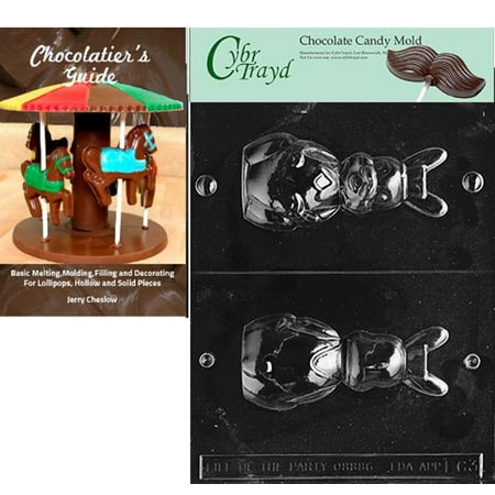 Chubby Bunny Tea - Cybrtrayd Chubby Sitting Bunny Easter Chocolate Candy Mold with Our Chocolatier's Guide Instructions Manual