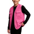 thumbnail image 3 of OGLCCG Safari Vest Boys Kids Lightweight Cargo Outerwear Vest for Hiking Fishing Travel Outdoor Sleeveless Jackets(Hot Pink,7-8 Years), 3 of 6