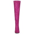 thumbnail image 2 of BLISSFUL STEP Women's Boots Glitter Point Toe Stiletto Heels Over The Knee High Boots Hot Pink 9, 2 of 7