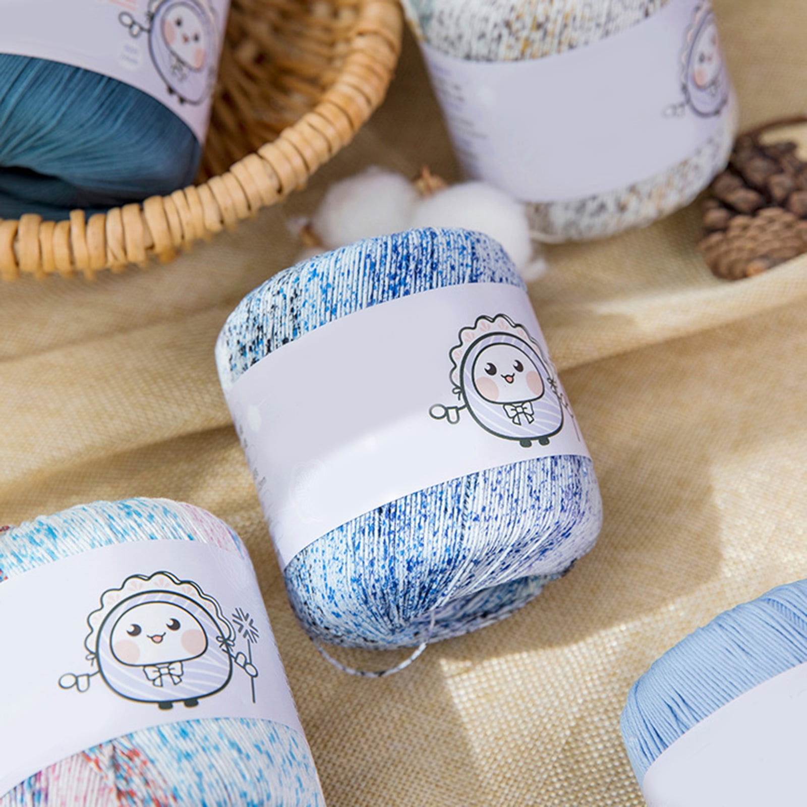 Singed Cotton Lace Yarn 3Pieces Set Smooth Fade Resistant For Sensitive Skin Crafting
