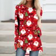thumbnail image 1 of Pntutb Mujeres Casual Manga Larga Cuello Redondo tops Blusa Suelta Navidad Impreso Camisas Pntutb Pntutb-3752, 1 of 5
