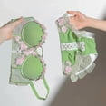 thumbnail image 4 of Brasieres de Mujer Tela de Mantequilla conjunto de Sujetador Retro Fruncido con Pecho Pequeño para Mujer, Lencería Estilo Pure Desire, conjunto de Dos Piezas con Bordado de Flores Grande, 4 of 4