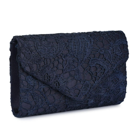 Bolso de noche UBORSE de encaje para Mujer Azul Marino M