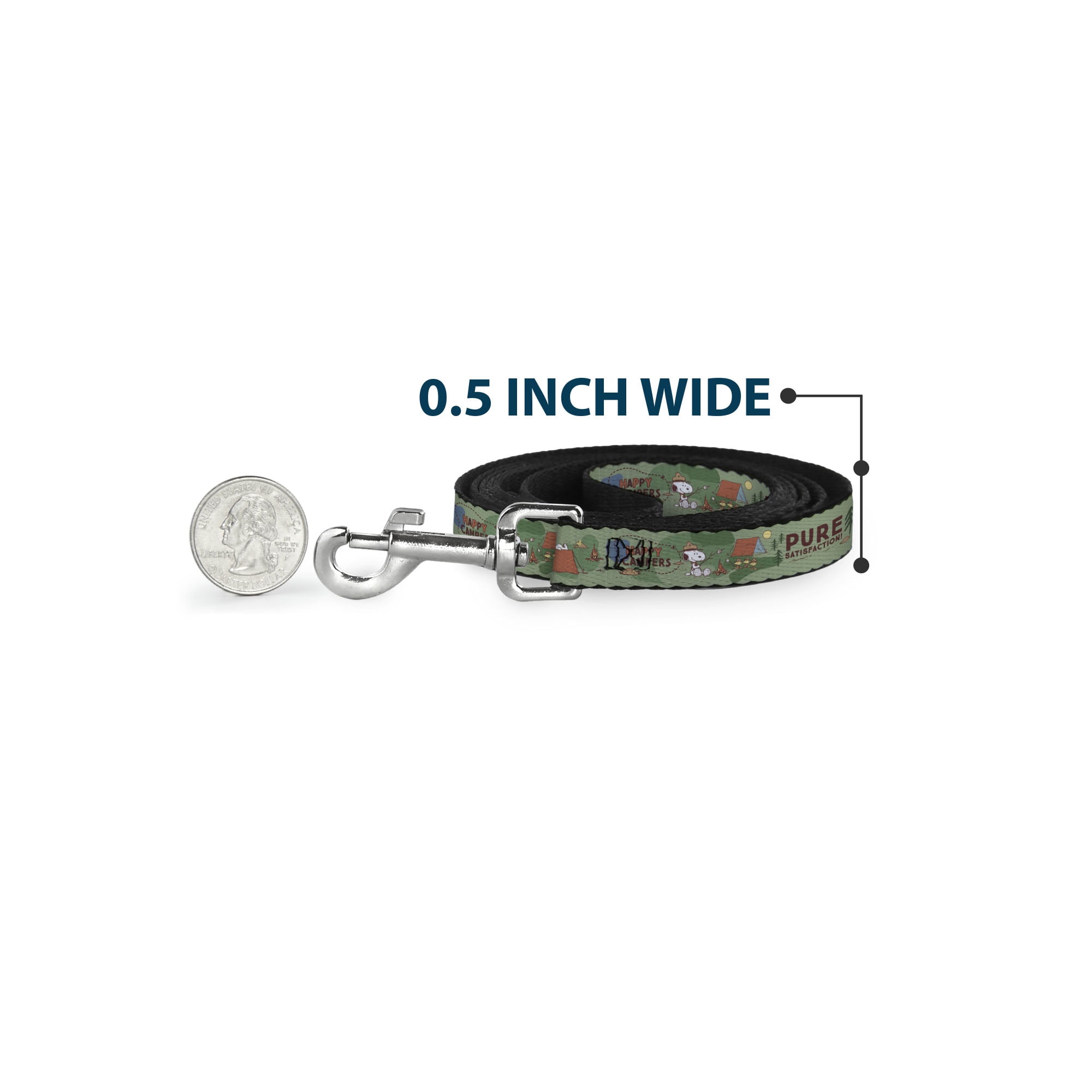 Peanuts Worldwide LLC Pet Leash, Dog Leash, Peanuts Happy Camper Beagle Scouts Scenes, 6 Feet Long 1.0 Inch Wide