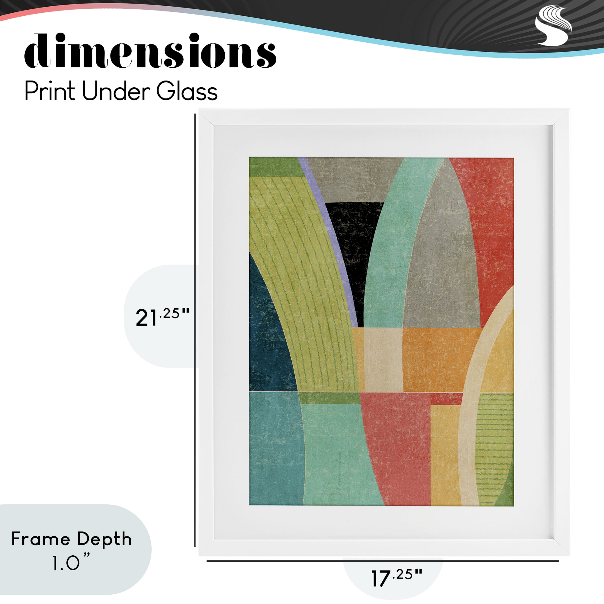 Stupell Industries Retro Geometric Archways White Framed Print Under Glass, design by Suzanne Nicoll