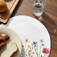 thumbnail image 4 of Round Placemats Flower Scenery 15 inch Set of 6 Table Mats for Dining Table Watercolor Wildflower Heat Resistant Non-Slip Kitchen & Home Decorative Place Mat Set, 4 of 8