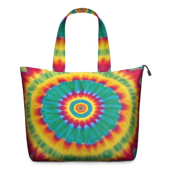 Colorful Tie Dye Petal Mandala Pattern Travel Tote Bags for Women Carry On,Large Weekender Bags for Women Travel,Multi Functional Duffle Bag for Work,Shopping,Sports