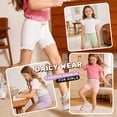 thumbnail image 3 of 4 Pack Girls Cartwheel Shorts Toddler Girl Bike & Summer Breathable Comfy Under Dress Shorts 4-14 Y, 3 of 8