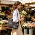 thumbnail image 4 of Fmbmuo Large Capacity Cute Tote Bags, Canvas Tote Bags with Zipper, Vintage Floral Shoulder Bag for Shopping Travel Daily Use, 4 of 4
