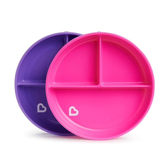 Munchkin Stay Poner placas de succión divididas, rosa / púrpura