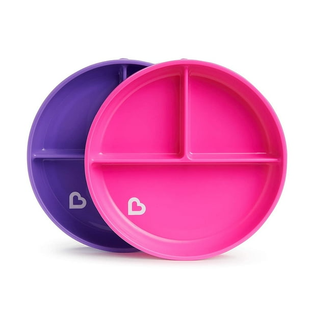 Munchkin Stay Poner placas de succión divididas, rosa / púrpura