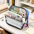 thumbnail image 6 of Standing Pencil Case with Base Large Capacity Stationery Pouch Pen Bag with Zipper for Women Men Tie-dye Clouds Pattern, 6 of 7