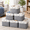 White Gray, variant on 12x12 Inch White Blue Fabric Cube Storage Bin with Rope Handles 6-pack