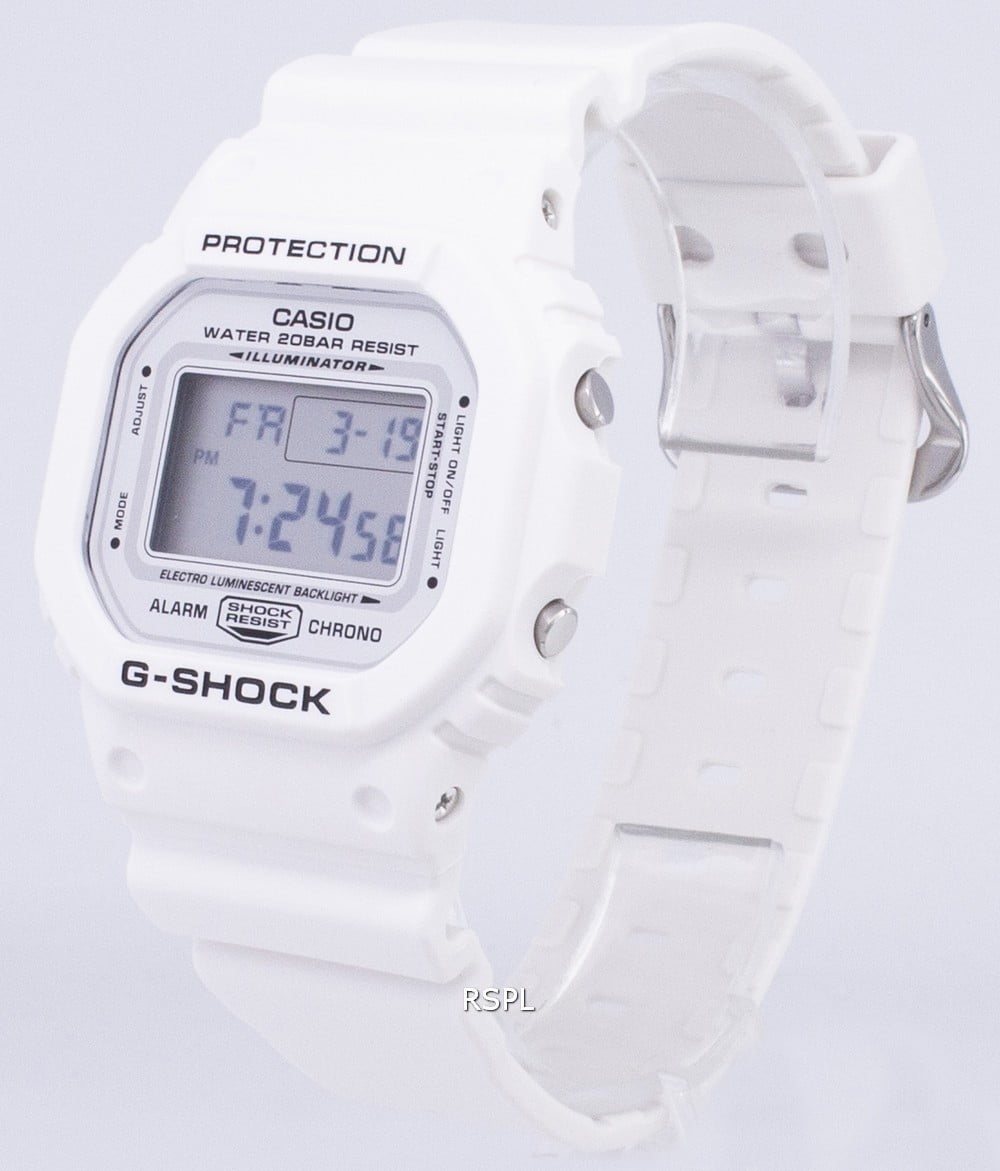 時計 CASIO G-SHOCK DW-5600MW-7DR ⭐️ Casio G-SHOCK SQUARE White Unisex G Shock DIGITAL WATCH
