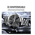 thumbnail image 2 of Reloj De Cuarzo Casual De Acero Impermeable Para Hombre Xtellar Plateado Negro, 2 of 4