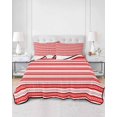 thumbnail image 3 of Boho Red Stripe Twin Size Down Alternative Comforter, Lightweight Comforter Quilt Bedding Set with Pillow Shams Abstract Geometric White Minimalist All Seasons Bed Comforter Duvet Insert 68"x86", 3 of 7