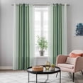 thumbnail image 5 of Dark Green Ombre Stripe Kitchen Curtains 84 Inch Length, Farmhouse Simple Striped Grommet Top Bedroom Living Room Curtains, Light Filtering Cafe Curtain Drapes 2 Panels Set 84''x84'', 5 of 9