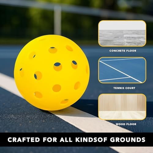 WLIKKS Pickleball Balls 20Pack|40Pack, 40 Holes USAPA Approved Pickleball Balls with Mesh Bag, Perfectly Balanced, High Bounce True Flight, Outdoor Pickleball Balls for Tournament Play