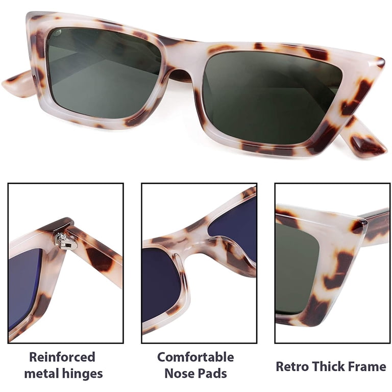FEISEDY Small Cateye Square Polarized Sunglasses Women 