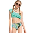 thumbnail image 5 of Yindaity Girl Bathing Suit Girls Swimsuit Adjustable Straps Bathing Suits Bikini Sets with Chest Pad 2 Piece Swimwear for Girl(Mint Green,9-10 Years), 5 of 7