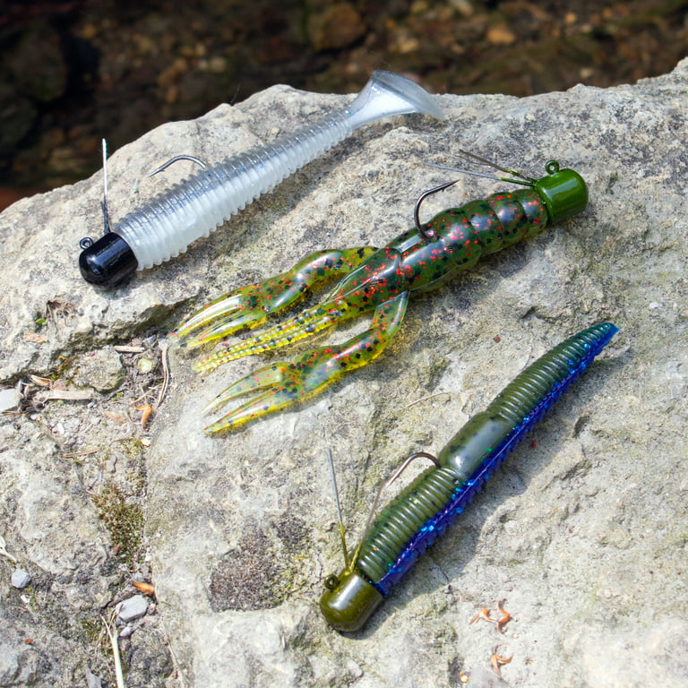 LUNKERHUNT PRE-RIGGED FINESSE WORM - OKEECHOBEE CRAW - 3, 1/4oz - 3  PIECES/PACK