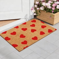 Tikeitoo Valentine's Day Decor Clearance Door Mat Romantic Heart Pattern Welcome Mat Non-Slip Entrance Door Rugs for Indoor Outdoor Home Bathroom Decor - 16x24