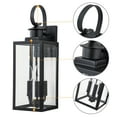 thumbnail image 3 of C Cattleya 19in. 3-Light Matt Black Outdoor Wall Lantern with Seeded Glass and E12 Base Socket, 3 of 7