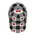 thumbnail image 4 of Balery Baseball Cap Adjustable Size for Running Workouts and Outdoor Activities All Seasons Dad Hat(Heart Black Buffalo Plaid Gingham), 4 of 8