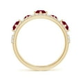 thumbnail image 2 of ANGARA Natural Art Deco Inspired Graduated Ruby and Diamond Ring in 14K Yellow Gold for Women (Size-3.8mm) | July Birthstone, Birthday, Anniversary, Jewelry Gift for Women | Natural Ruby Ring, 2 of 10