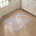 thumbnail image 3 of ODIKA 3'x5' Washable Throw Rug Stain Resistant, Low Profile, Non-Slip Peach Peachy Veined Contemporary Ombre Fluid Gradient Movement for Entryway, Kitchen, Mudroom, 3 of 7