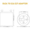 thumbnail image 4 of Wgthhk GU24 to E26 E27 Adaptateur 10-Pack Résistant à la Chaleur jusqu'à 200 ° C Résistant au Feu Convertit GU24 Broche Base Fixture à E26 E27 Prise Standard Vissée, 4 of 4