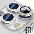 thumbnail image 1 of LAICAIW Camera Lens Protector for iPhone 14 Pro/iPhone 14 Pro Max, Alloy Metal Individual Ring, Anti Scratch HD Tempered Glass Lens Screen Protector Cover Film, Case Friendly, Silver, 1 of 7
