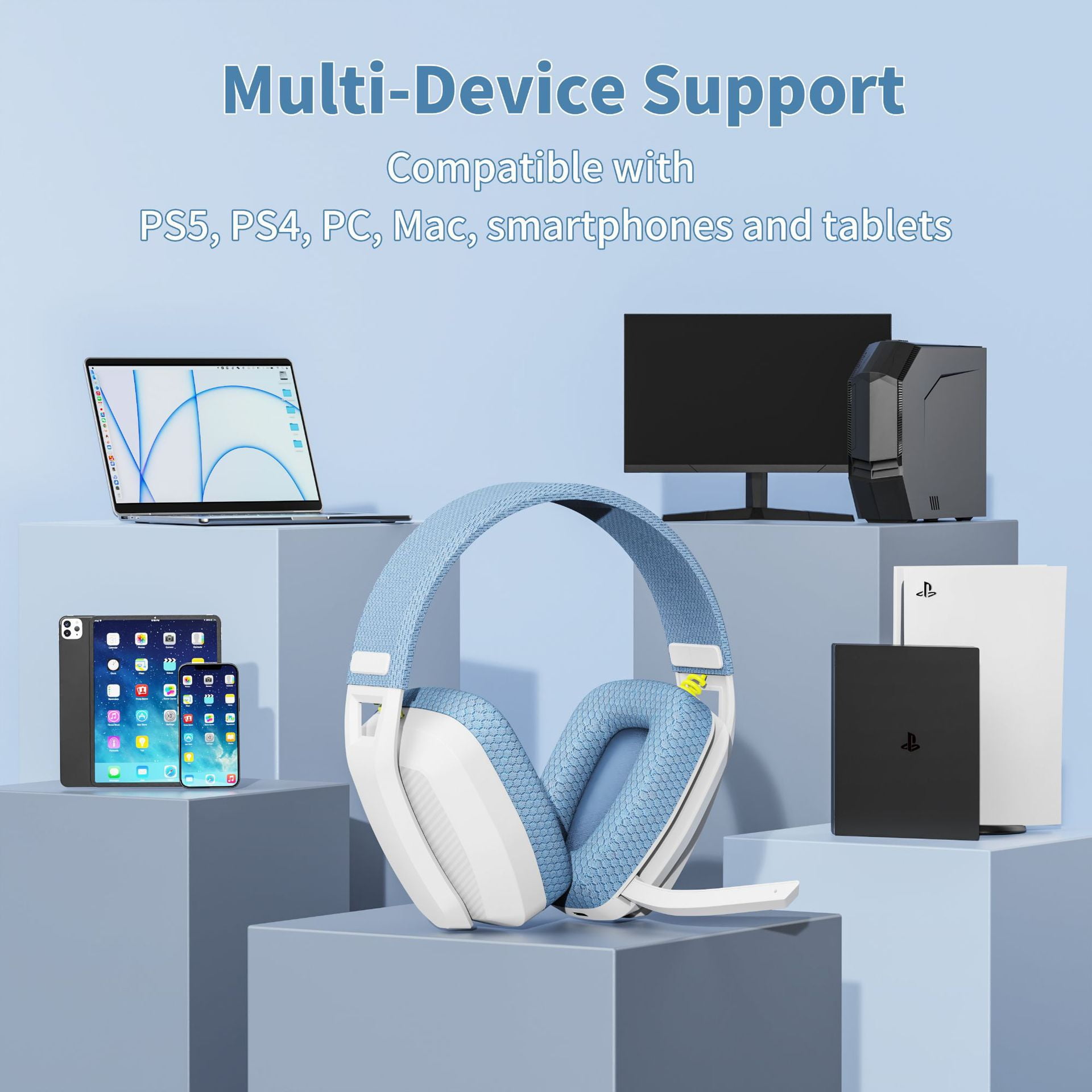 Bluetooth Headset 5.3/2.4G Dual Mode BW06 Overhead Gaming Earphones With Microphone USB Port Wireless Gaming Headsets