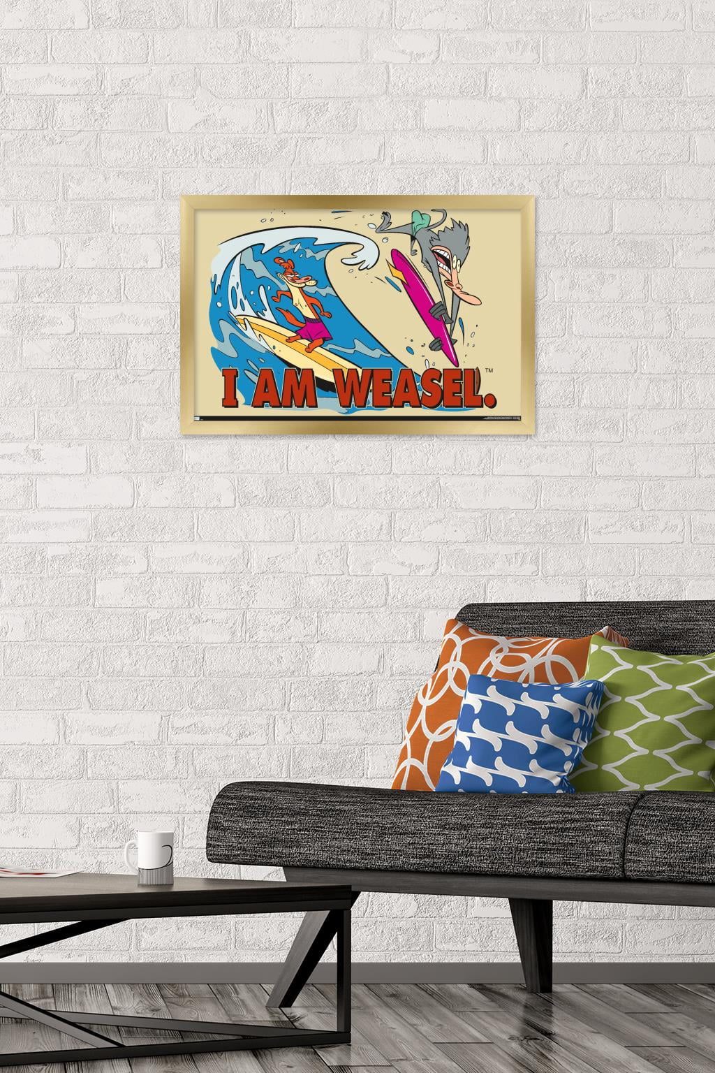 I Am Weasel - Surf Wall Poster, 14.725" x 22.375" Framed