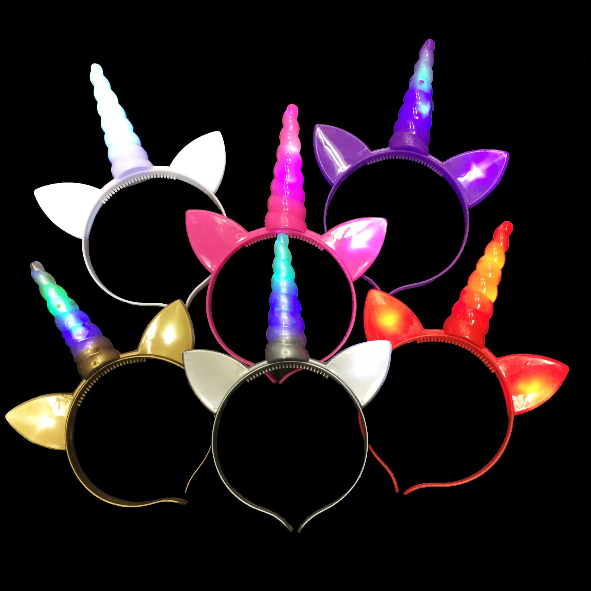 Bulk Discount 25 Multi-Colored LED Flashing Bow-Shaped Headbands 
