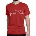 thumbnail image 3 of Mickey and Minnie Heartbeat T-Shirt, Vacation Shirt Casual Short Sleeve (Red-2X Large), 3 of 7