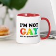 thumbnail image 3 of CafePress - I'm Not Gay But My Boyfriend Is Mug - 11 oz Ceramic Mug - Novelty Coffee Tea Cup, 3 of 4