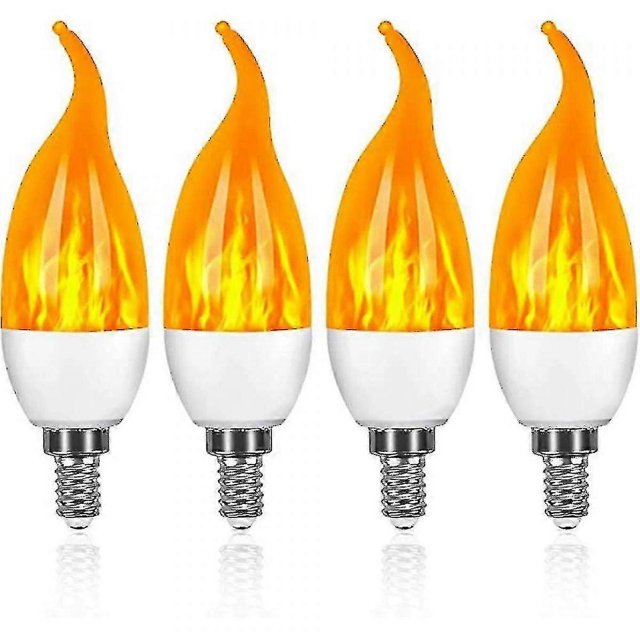 Axh Flame Light Bulb Led 2w E14 Flame Effect Bulbs Dimmable Candle Light Bulbs For Home Garden Party Halloween Christmas Decoration