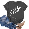 thumbnail image 4 of T-Shirts For Women Butterfly Print Round Neck Short Sleeve T Shirt Top Womens Tops, 4 of 5