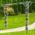 thumbnail image 6 of White Garden Trellis Supersize Flattop Garden Arch for Wedding,141.7" L x 106" H Garden Arch Arbor Trellis for Climbing Plants Outdoor,Galvanized Steel Pipe Coated with Plastic, 6 of 16
