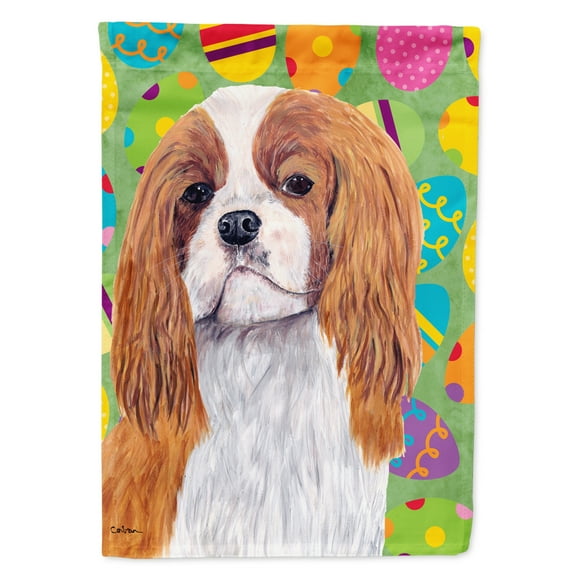 Carolines Treasures SC9474-FLAG-PARENT Cavalier Spaniel Easter Eggtravaganza Flag  multicolor