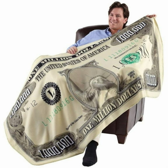 1000000 Dollar Bill Money Ultra Soft Throw Blanket for Kids Adults Fleece Blanket for Bed and Couch Warm Fuzzy Throw Blanket Cozy