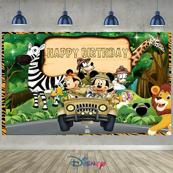 Mickey and Minnie cartoon theme birthday flag Background flag Children's party decoration items Photography photo props 150*100CM